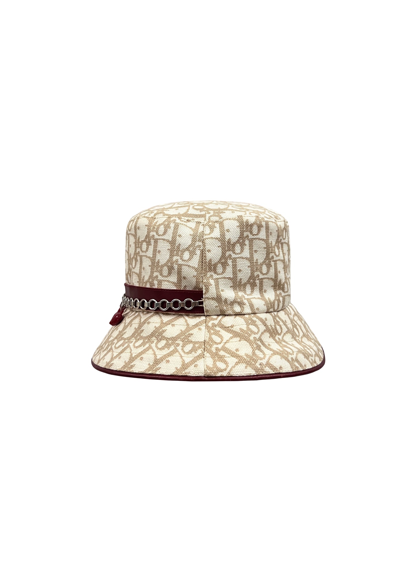 Cream Monogram Bucket Hat with Charms