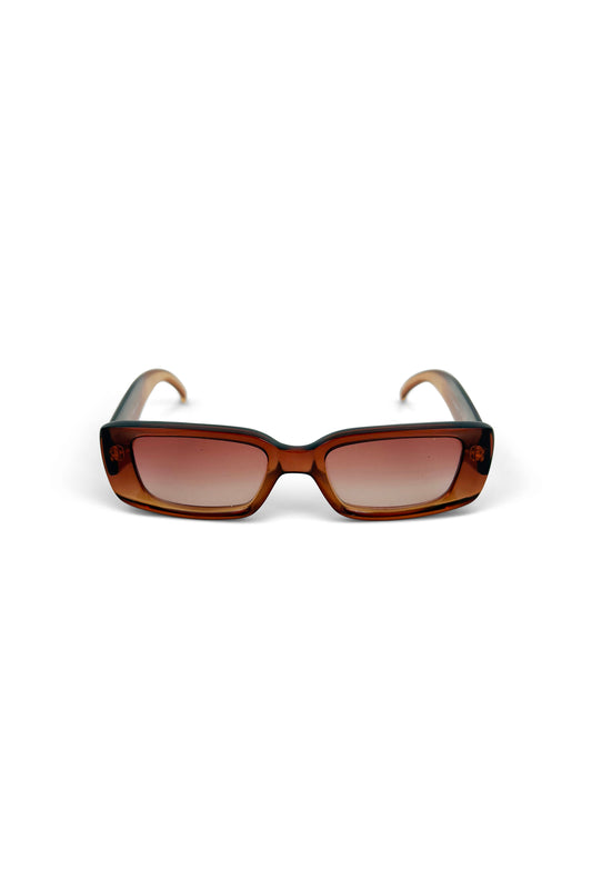 Brown Acrylic Square G Rectangle Sunglasses