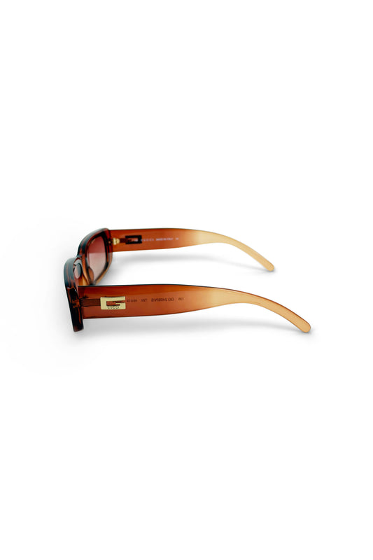 Brown Acrylic Square G Rectangle Sunglasses