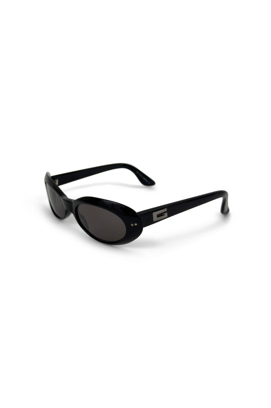 Black Acrylic Classic Oval Sunglasses