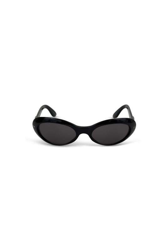 Black Acrylic Classic Oval Sunglasses