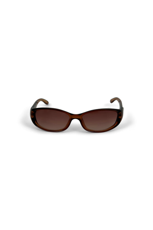 Brown Translucent Rounded Rectangle G Sunglasses