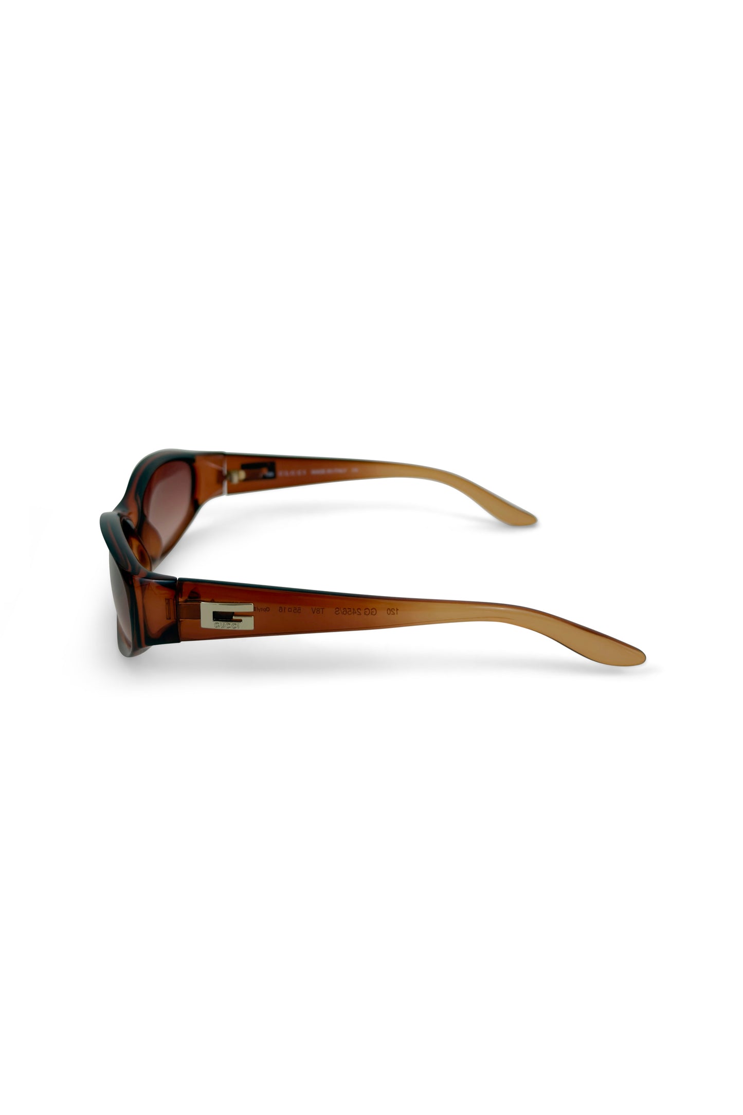 Brown Translucent Rounded Rectangle G Sunglasses