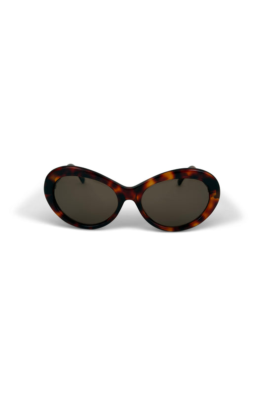 Brown Tortoise Acrylic Oversized Rounded Cateye Sunglasses