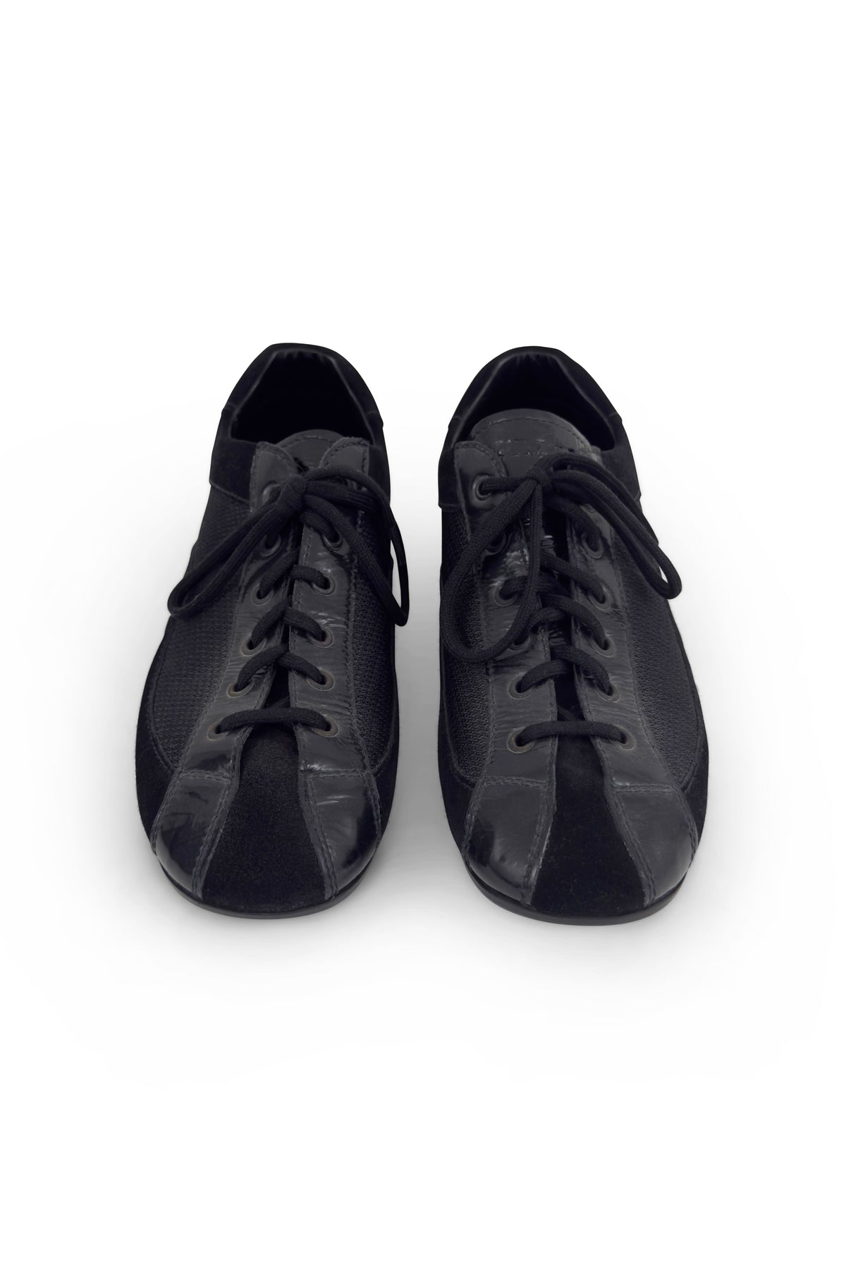 Prada black leather lace-up car shoes from the 2000s.”