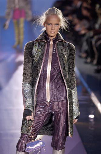 Purple Iridescent Leather Multi Ring Kisslock Bag