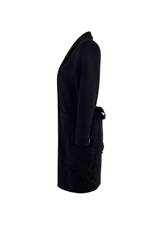 Black Silk Brocade Dress Coat