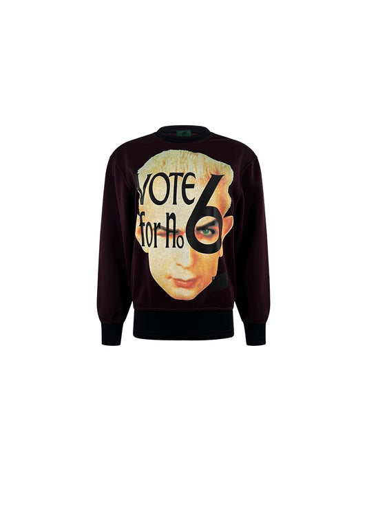 Burgundy Jean Paul Face Print Sweatshirt