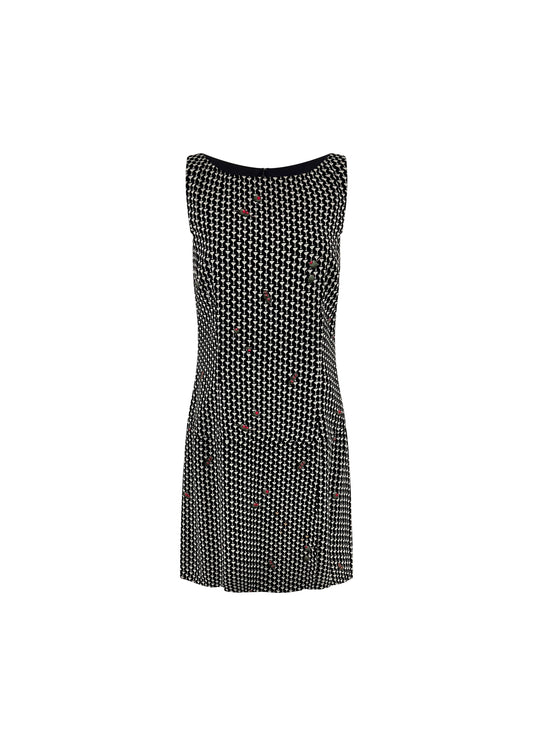 Black Rayon Dirty Martini Print Shift Dress