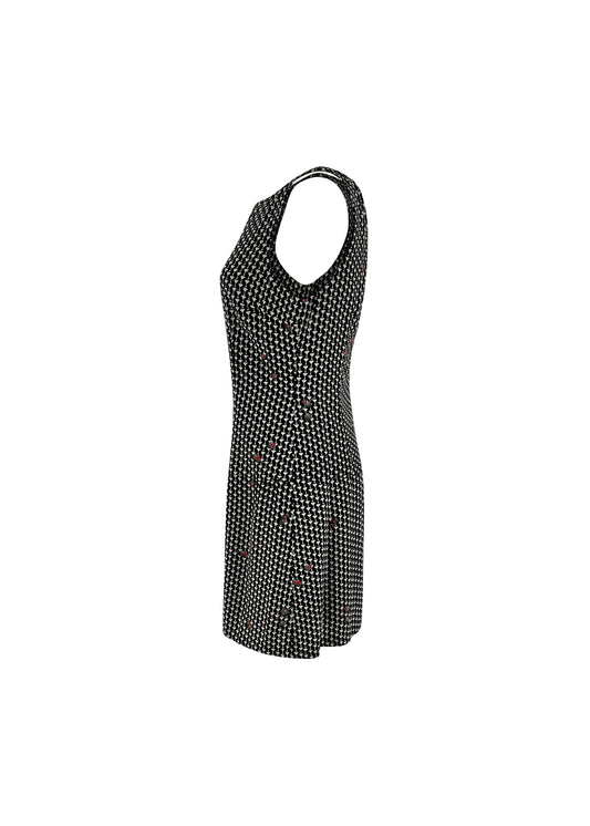 Black Rayon Dirty Martini Print Shift Dress