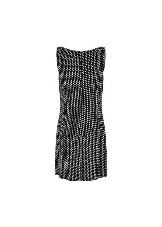 Black Rayon Dirty Martini Print Shift Dress