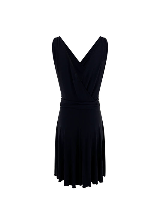 Black Rayon Cheap & Chic Knot Shoulder Dress