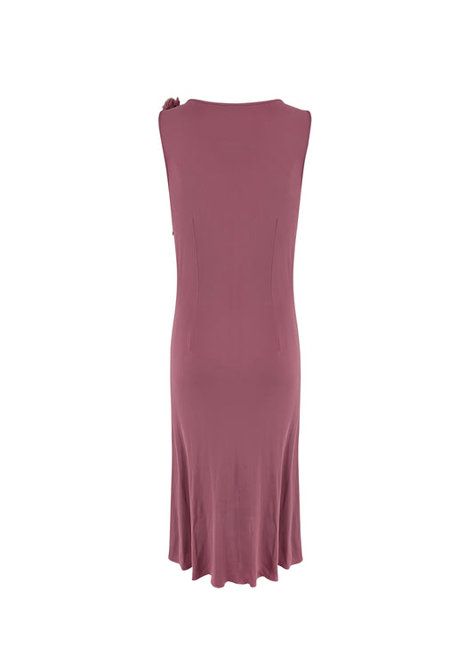Mauve Cheap & Chic Ruched Roses Midi Dress
