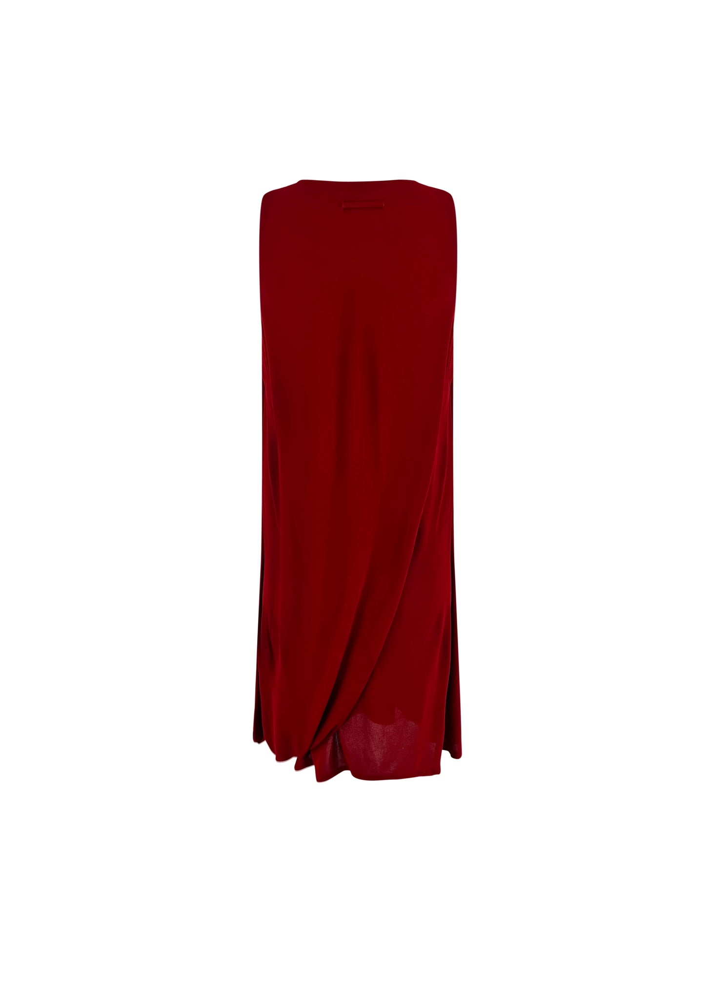 Red Viscose Draped Dress