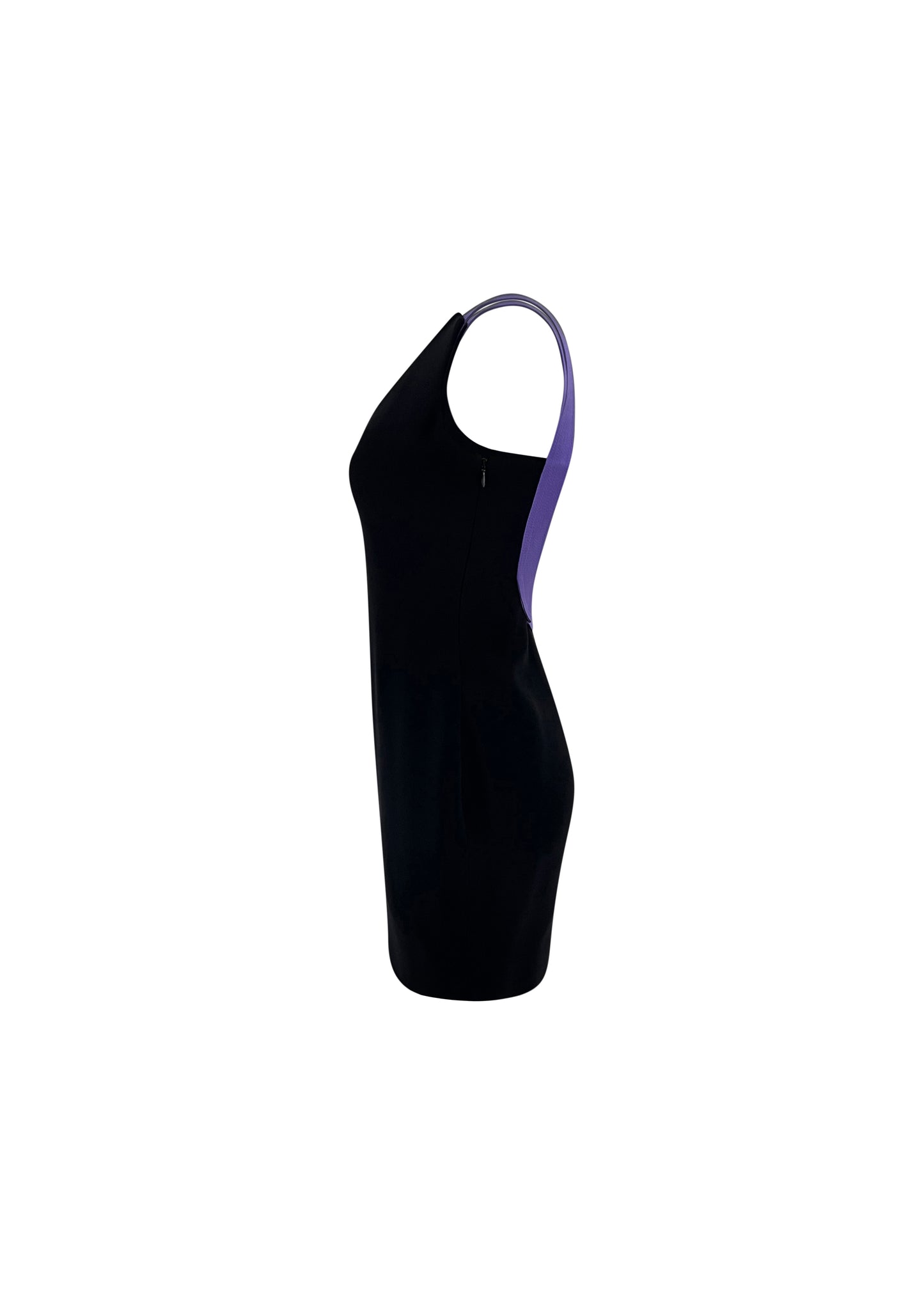 Black Silk Multicolor Strap Dress